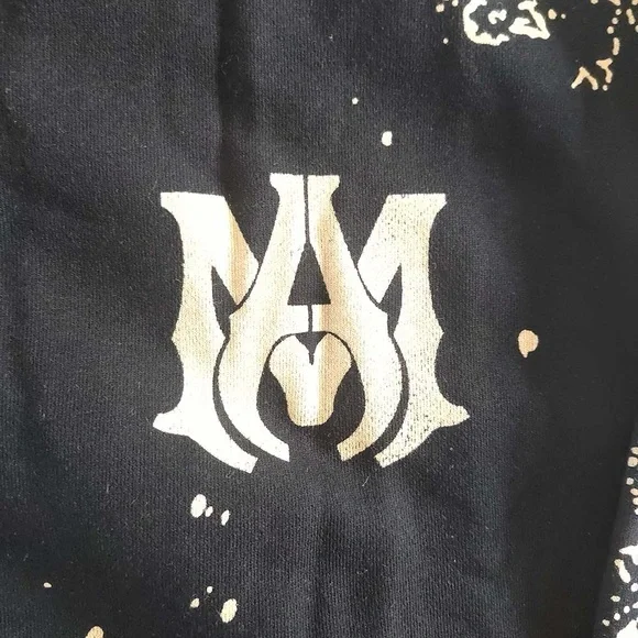 Amiri Bandana Bleach All Over Black Hoodie